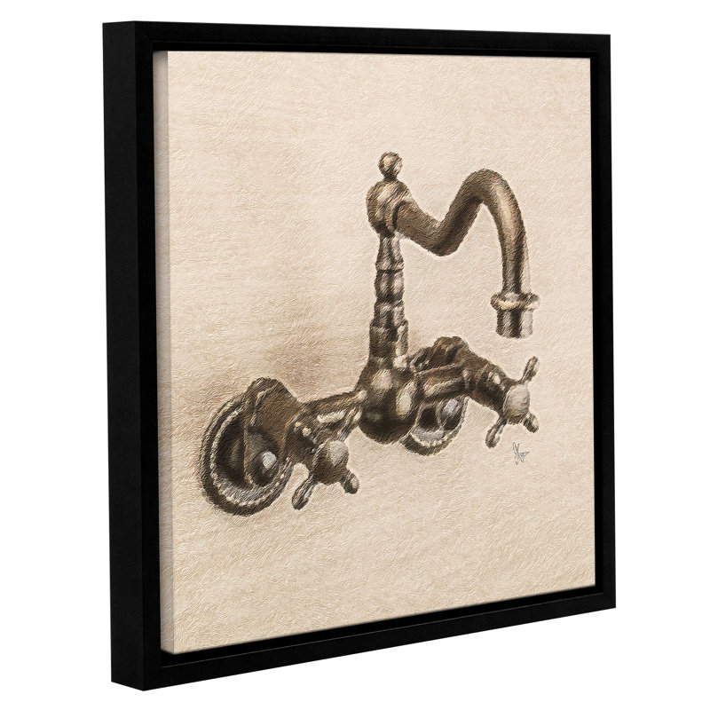 Williston 'Antique Brass Faucet'Framed Painting Print On Canvas